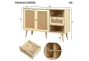 Merax Sideboard Landhausstil Rattan Eiche Schwarz Bild 5