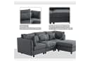 Merax 3-Sitzer Sofa mit Hocker XXL Leinen Bild 1