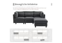 Merax 3-Sitzer Sofa mit Hocker XXL Leinen Bild 3