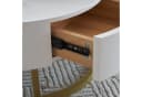 Merax Couchtisch Set mit Goldenen Metallrahmen und Schubladen Bild 3