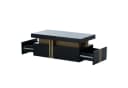 Merax Couchtisch Industrial Marmoroptik Schwarz Gold 2 Schubladen Bild 1