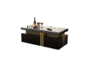 Merax Couchtisch Industrial Marmoroptik Schwarz Gold 2 Schubladen Bild 2