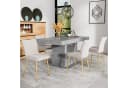 Flieks Esszimmerstuhl 4er Set Beige Samt Metallbeine Gold Bild 1