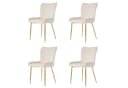 Flieks Esszimmerstuhl 4er Set Beige Samt Metallbeine Gold Bild 2