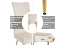 Flieks Esszimmerstuhl 4er Set Beige Samt Metallbeine Gold Bild 4