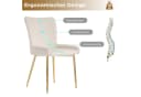Flieks Esszimmerstuhl 4er Set Beige Samt Metallbeine Gold Bild 5