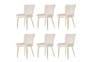 Flieks Esszimmerstuhl 6er Set Beige Gold Samt Metallbeine Bild 2