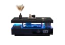 Merax Couchtisch Hochglanz Schwarz mit LED und 2 Schubladen Bild 2