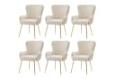 Flieks Esszimmerstuhl 6er Set Samt Metallbeine Beige/Gold Bild 2