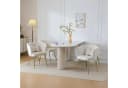 Flieks Polsterstuhl 6er Set Beige Samt Blütenblattstuhl mit Kissen Bild 1