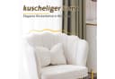 Flieks Polsterstuhl 6er Set Beige Samt Blütenblattstuhl mit Kissen Bild 5