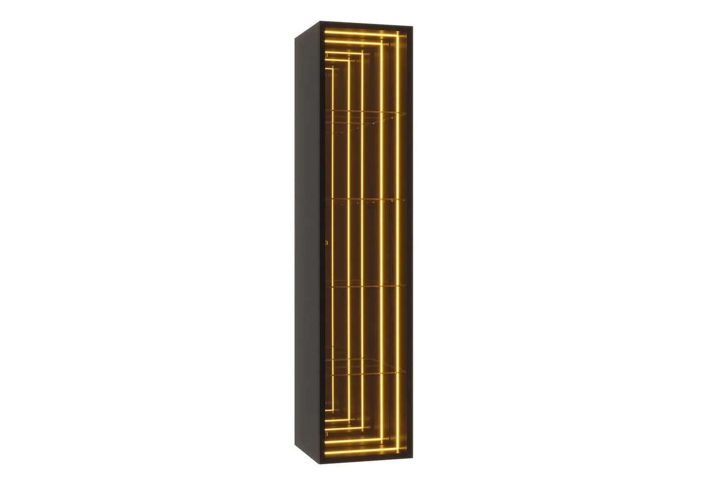 Flieks Eckvitrine Glas Schwarz mit LED & Soft-Close - Bild 4