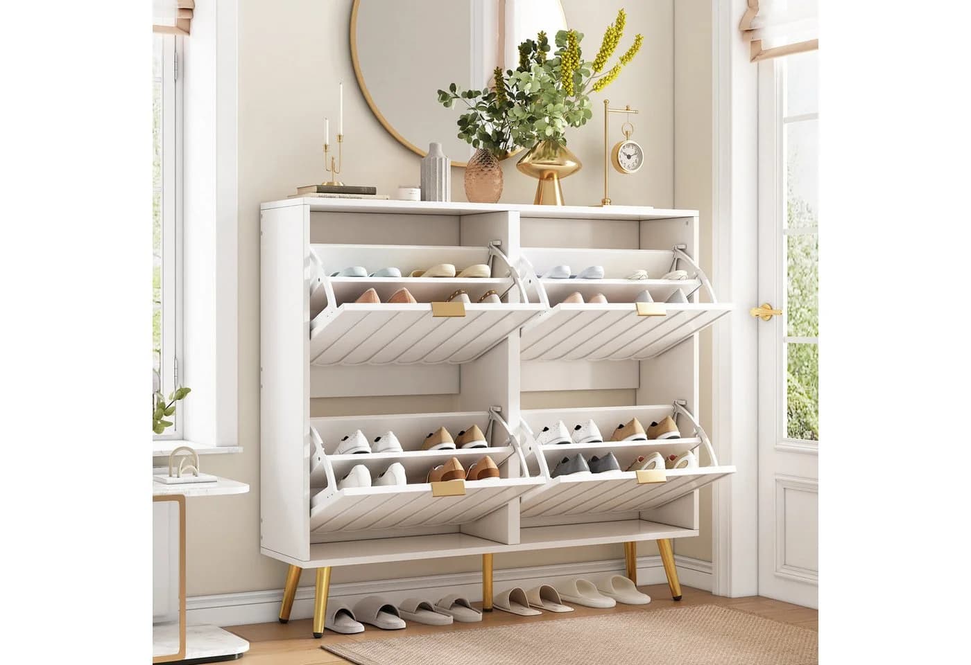Flieks Schuhschrank Weiß Modern mit Klappen