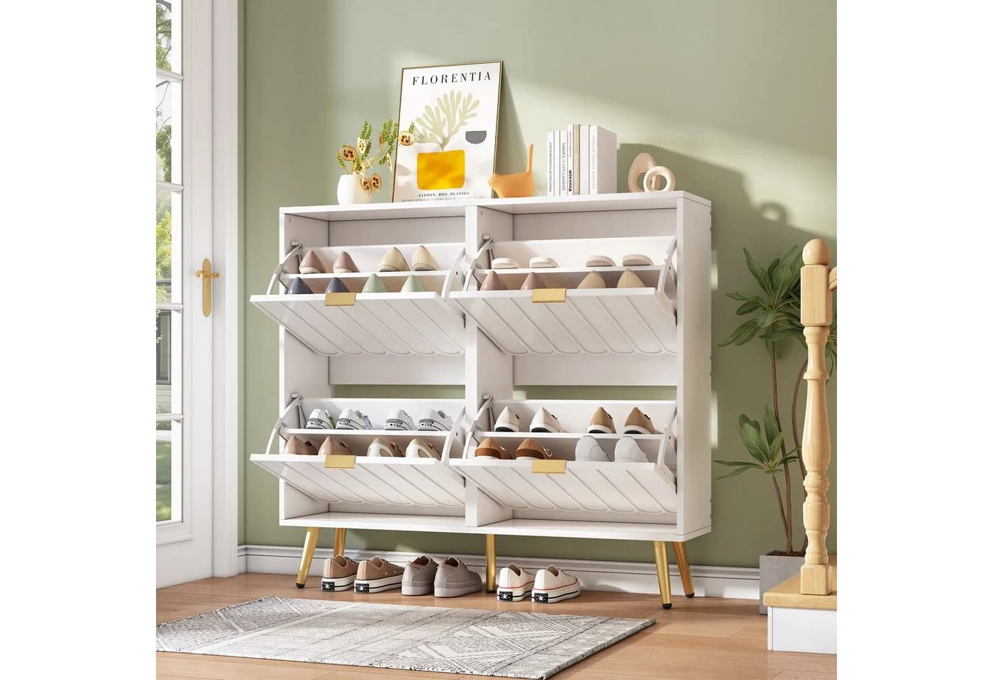 Flieks Schuhschrank Weiß Modern mit Klappen - Bild 4