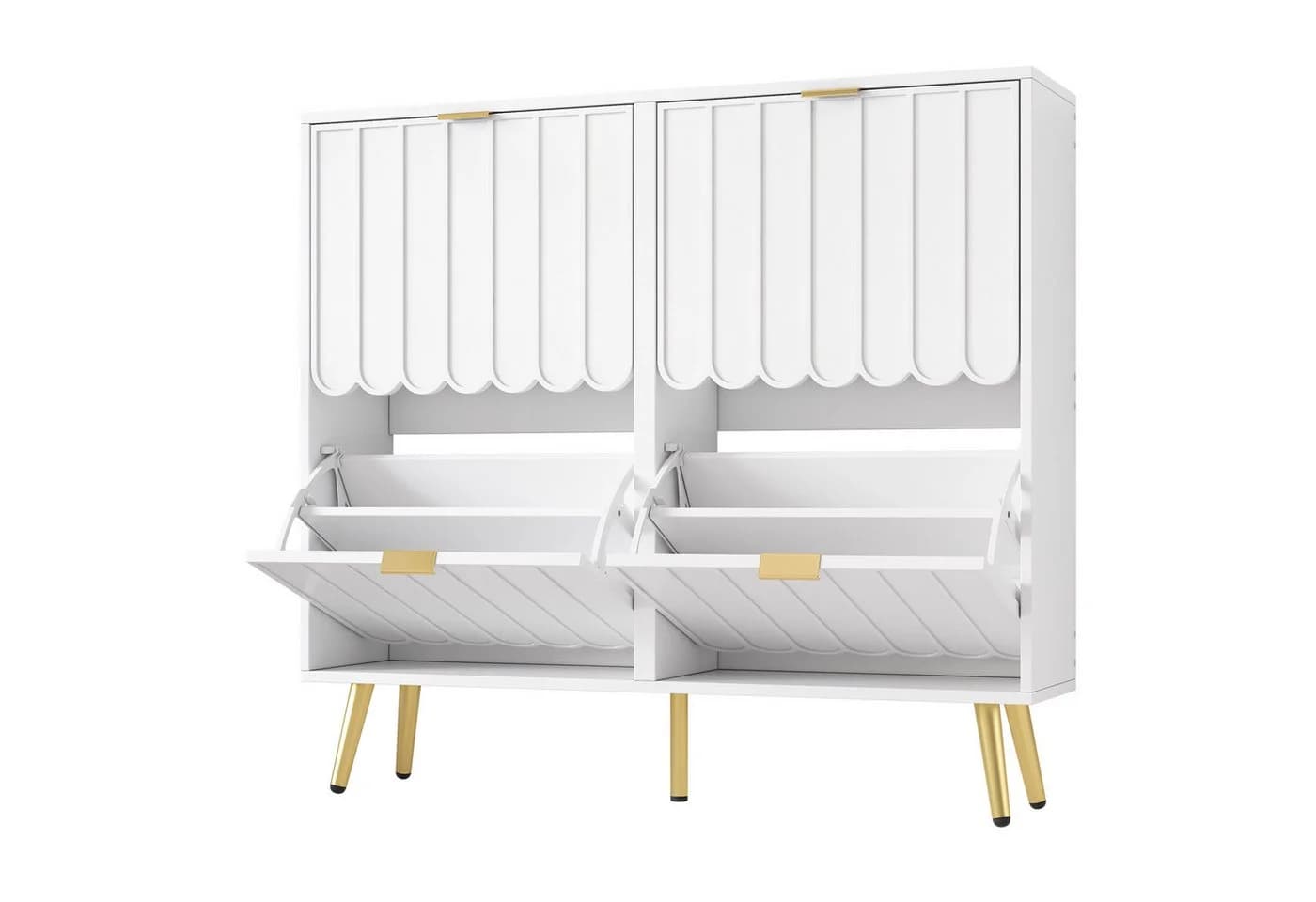 Flieks Schuhschrank Weiß Modern mit Klappen - Bild 5