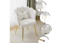 Merax Polsterstuhl Beige Samt mit goldenen Metallbeinen Bild 3