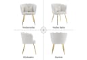 Merax Polsterstuhl Beige Samt mit goldenen Metallbeinen Bild 4