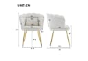 Merax Polsterstuhl Beige Samt mit goldenen Metallbeinen Bild 5