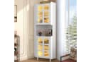 Flieks Badkommode Eckschrank mit LED-Beleuchtung und Glastüren Weiß Bild 4