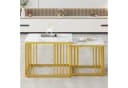 Merax Couchtisch 2er Set Marmoroptik Weiß Gold Metallrahmen Bild 1