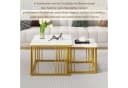 Merax Couchtisch 2er Set Marmoroptik Weiß Gold Metallrahmen Bild 5