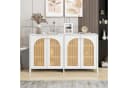Flieks Sideboard Weiß mit 4 Rattantüren Bild 1