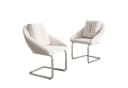 Flieks Freischwinger 2er Set Esszimmerstühle Beige Samt Bild 1