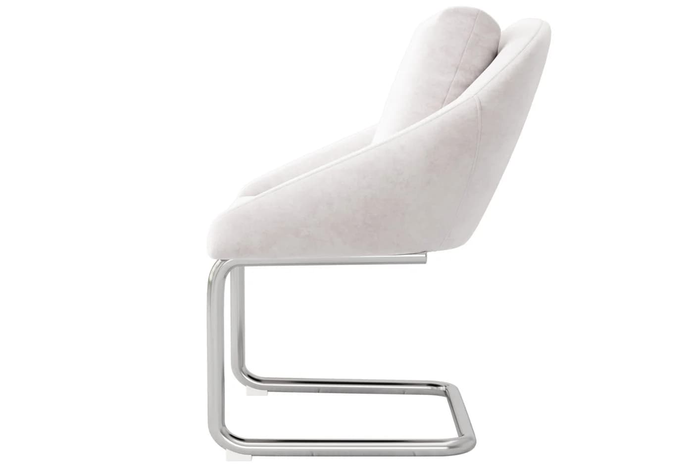 Flieks Freischwinger 2er Set Esszimmerstühle Beige Samt - Bild 5