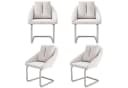 Flieks Freischwinger 4er Set Esszimmerstühle Beige Samt Bild 1