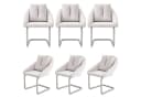 Flieks Freischwinger 6er Set Esszimmerstühle Beige Samt Bild 1