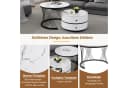 Merax Couchtisch Set 2-tlg. Weiß Gold Hochglanz Marmor MDF Bild 1