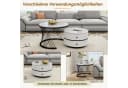 Merax Couchtisch Set 2-tlg. Weiß Gold Hochglanz Marmor MDF Bild 5