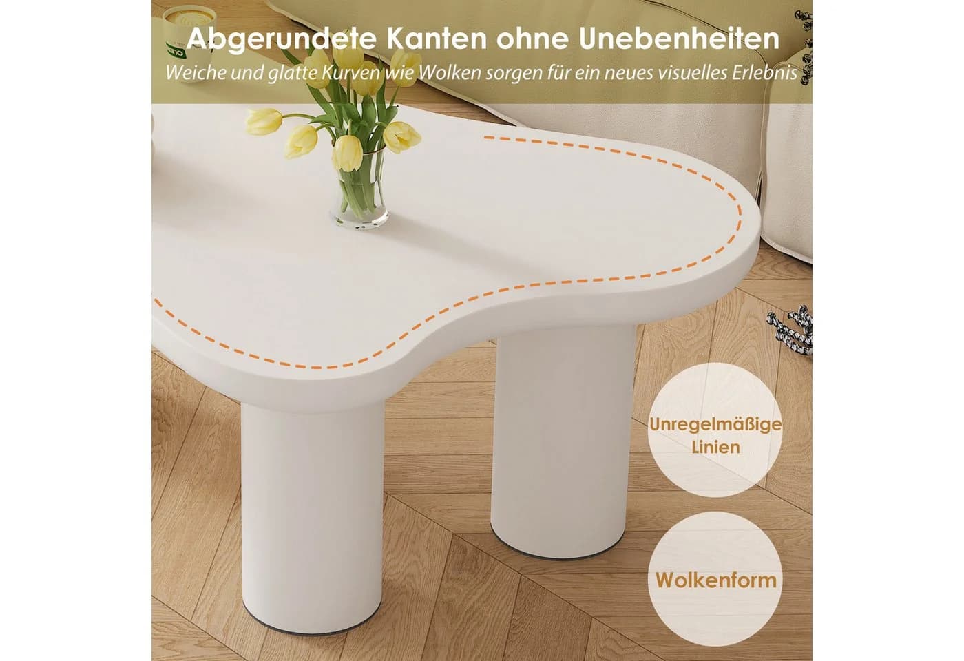 Merax Couchtisch Wolke Wolkenförmig 107x66 cm - Bild 3