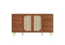 Flieks Kommode Sideboard 160cm 6 Schubladen Rattan Walnuss Bild 2