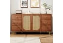 Flieks Kommode Sideboard 160cm 6 Schubladen Rattan Walnuss Bild 3