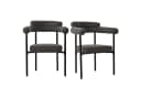 Flieks Esszimmerstuhl Set 2 Stuhl Grau/Schwarz Polsterstuhl Bild 1