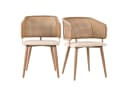 Flieks Esszimmerstuhl 2er Set Kunstleder Rattan Beige/Braun Bild 1