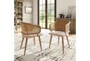 Flieks Esszimmerstuhl 2er Set Kunstleder Rattan Beige/Braun Bild 2