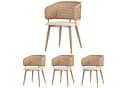 Flieks Esszimmerstuhl Set 4-tlg. Beige/Braun Kunstleder Rattan Bild 1