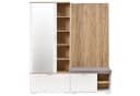 Flieks Garderoben-Set Schuhschrank Kleiderschrank Weiß Holzoptik Bild 5