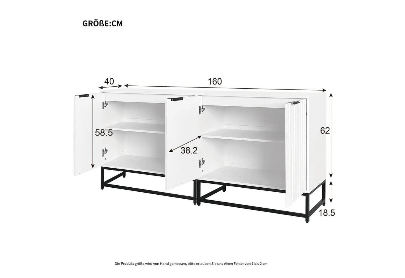 Flieks Sideboard 2er Set Weiß Schwarz Modern - Bild 4