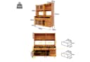 Flieks Hochschrank Küchenbuffet Walnussbraun mit Glastüren und Schubladen Bild 4