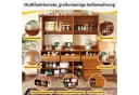 Flieks Hochschrank Küchenbuffet Walnussbraun mit Glastüren und Schubladen Bild 5