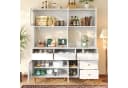 Flieks Hochschrank Küchenbuffet Weiß mit Glastüren und Schubladen Bild 1