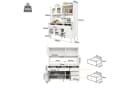Flieks Hochschrank Küchenbuffet Weiß mit Glastüren und Schubladen Bild 4