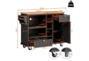 Flieks Küchenwagen Sideboard mit verstellbaren Einlegeböden und austauschbaren Rollen/Holzfüßen Bild 4