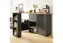 Flieks Bartisch 360° drehbar Stehtisch mit Sideboard Schwarz Bild 1