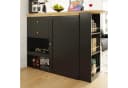 Flieks Bartisch 360° drehbar Stehtisch mit Sideboard Schwarz Bild 3