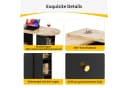 Flieks Bartisch 360° drehbar Stehtisch mit Sideboard Schwarz Bild 5