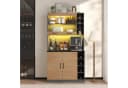 Flieks Küchenbuffet Hochschrank mit LED-Beleuchtung und Glastüren Bild 2